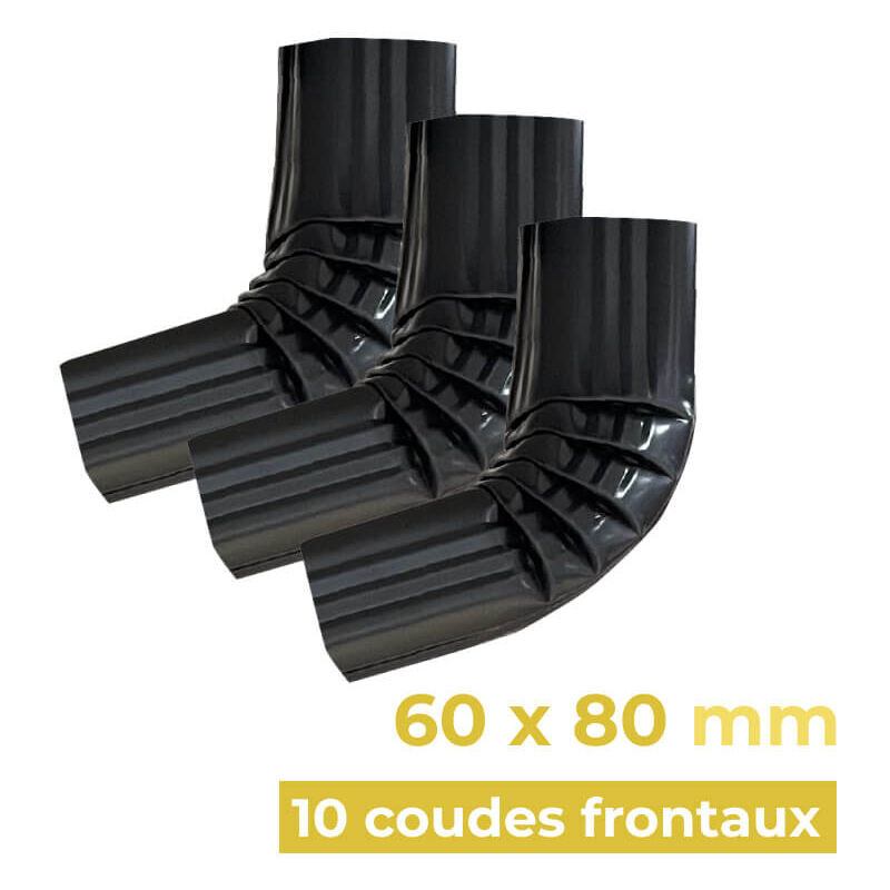 Aluhome - 10 coudes frontaux 60 x 80 en alu à angle de 74° - BA6