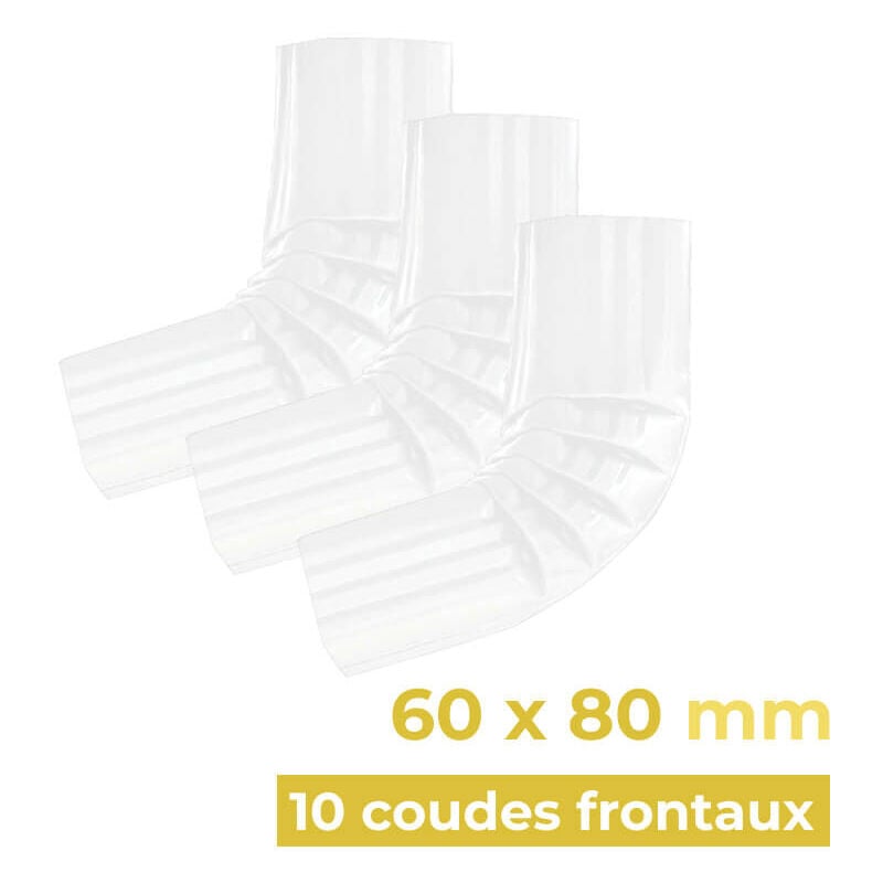 Aluhome - 10 coudes frontaux 60 x 80 en alu à angle de 74° - B3