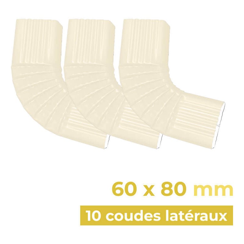10 coudes latéraux droit 60 x 80 en alu à angle de 74° - TP22 - ALUHOME