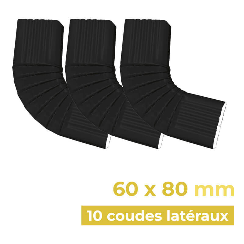 10 coudes latéraux droit 60 x 80 en alu à angle de 74° - NG18 Aluhome