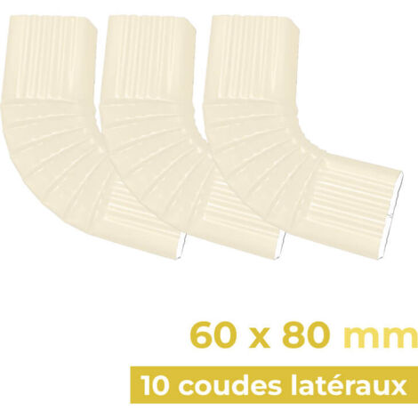 10 coudes latéraux droit 60 x 80 en alu à angle de 74° - TP22 - ALUHOME