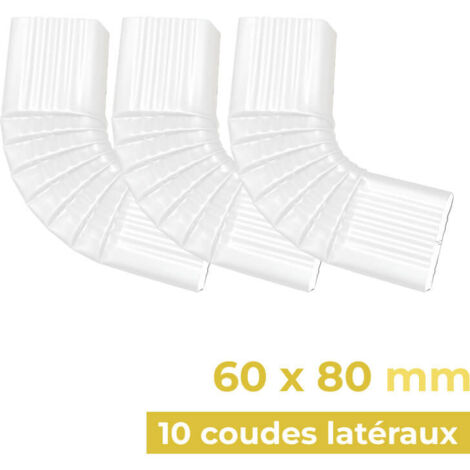10 coudes latéraux gauche 60 x 80 en alu à angle de 74° - B3 - ALUHOME