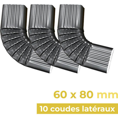 10 coudes latéraux gauche 60 x 80 en alu à angle de 74° - BA6 - ALUHOME