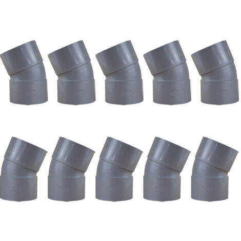 10 coudes PVC 22°30 Femelle Femelle Ø100 - First Plast