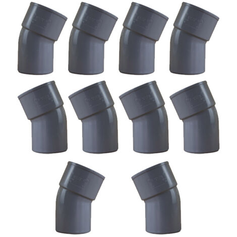 10 coudes PVC 22°30 Mâle Femelle Ø50 - First Plast