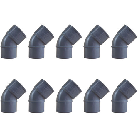 10 coudes PVC 45° Mâle/Femelle Ø40 - First Plast