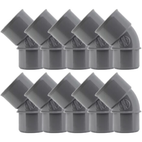 10 coudes PVC évacuation Ø32 Mâle Femelle 45° - Nicoll