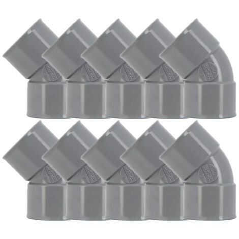 10 coudes PVC évacuation - Ø40 - Femelle Femelle 45° - Nicoll