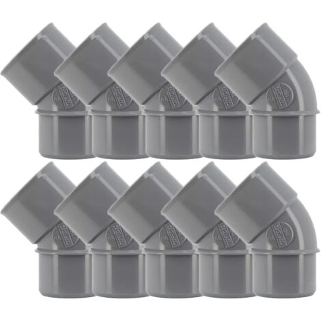 10 coudes PVC évacuation Ø40 Mâle Femelle 45° - Nicoll