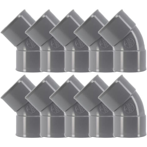 10 coudes PVC évacuation - Ø50 - Femelle Femelle 45° - Nicoll