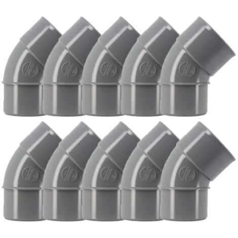 10 coudes PVC évacuation Ø50 Mâle Femelle 45° - Nicoll