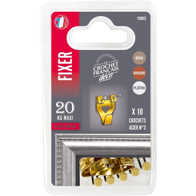 Crochet Laiton X10 N°3 Sur Carte Crochet Francais 1003