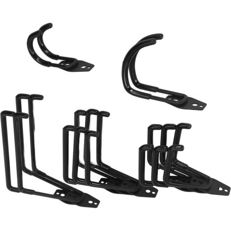 10 Crochets Mural Garage pour Vélo, Support de Rangement Outils, Kit Plafond Jardin