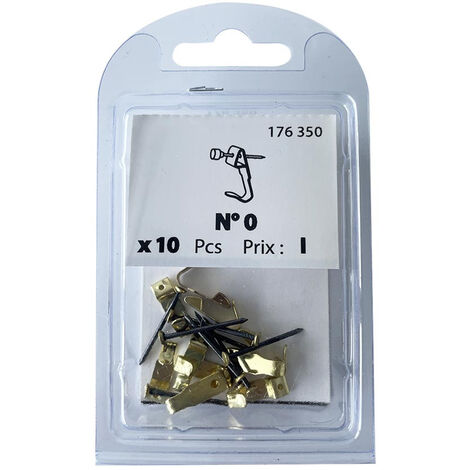 10 crochets tableau n°0 18x5,5mm + aiguilles laiton Viswood
