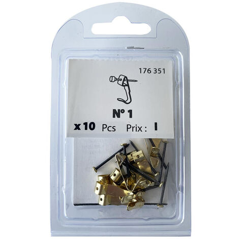 10 crochets tableau n°1 22x6,5mm + aiguilles laiton Viswood