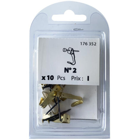 10 crochets tableau n°2 26x7mm + aiguilles laiton Viswood