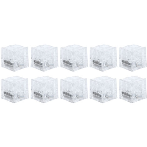 10 Cubes de Glace Lumineux LED Multicolores avec Capteur de Liquide pour Fête et Mariage