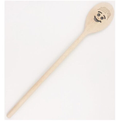10 Cuillère Bois Ovale 30 Cm - Smiley - Patisse