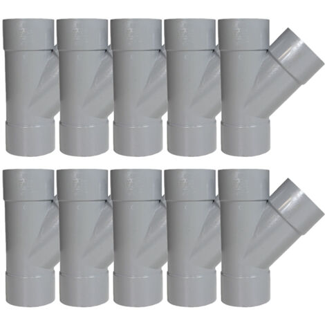10 culottes PVC 45° Femelle Femelle Ø50 - First Plast