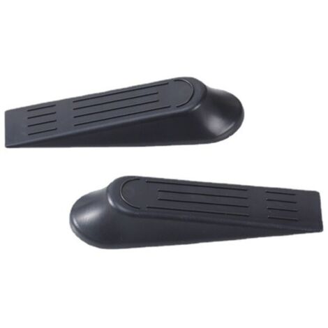 10 cunei per porte da pavimento, fermaporta antiscivolo, fermaporta in plastica (nero)