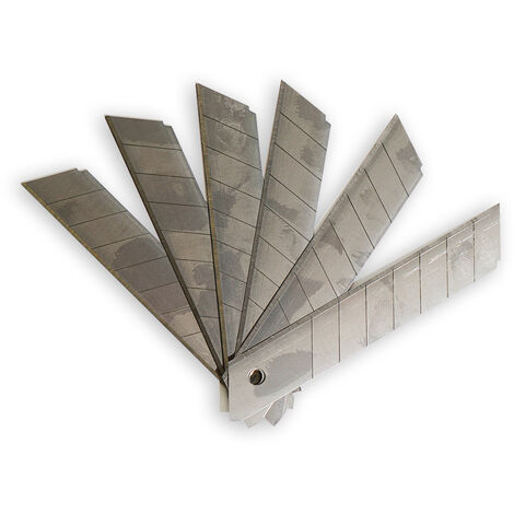 10 Cutterklingen 18 mm im Köcher Abbrechklingen
