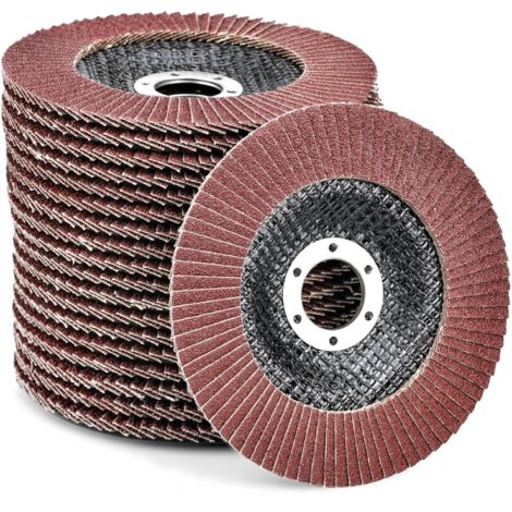 10 Dischi Abrasivi Lamellari Ø 125 mm x Grana 22 mm 120 Dischi Lamellari Dischi Abrasivi per Eliminare Sbavature, Ruggine, Lucidare, Rifinire