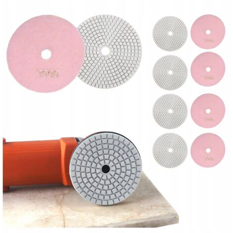 10 dischi diamantati da 80 mm per la lucidatura di piastrelle in porcellana con chiusura in velcro
