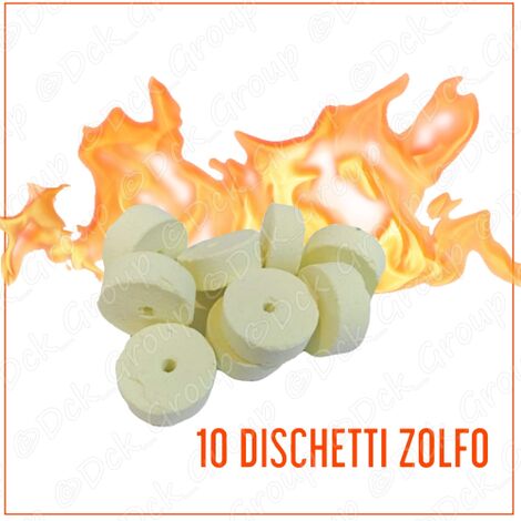 10 Dischi Dischetti Zolfo Pastiglie Antigoccia Disinfezione Detergenti Botti Contenitori Vino Apicoltura