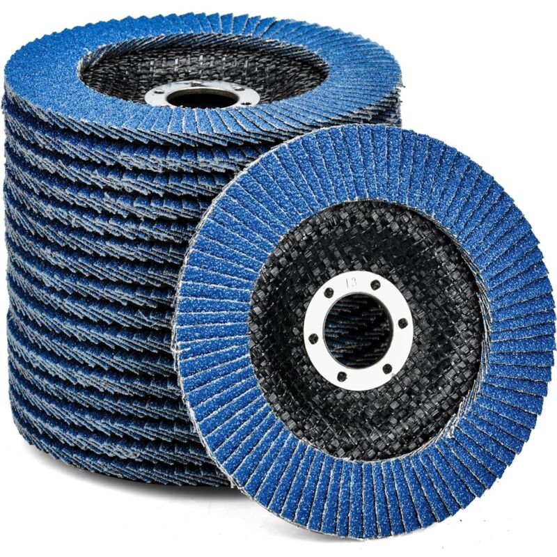 10 Dischi lamellari Ø 125 mm x 22 mm Grana 40 Dischi lamellari Dischi abrasivi per sbavatura, rimozione ruggine, lucidatura, finitura