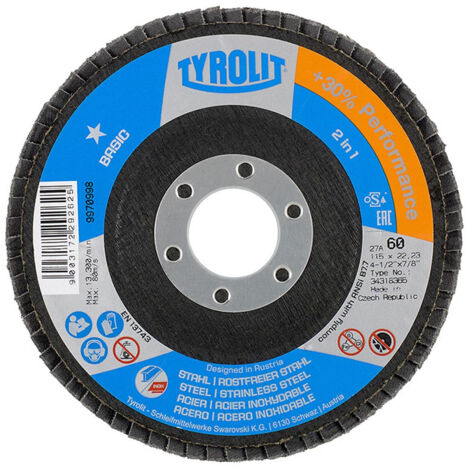 10 Disque à Rabat 27 Cla ø115x22,23 Za60q-b Tyrolit