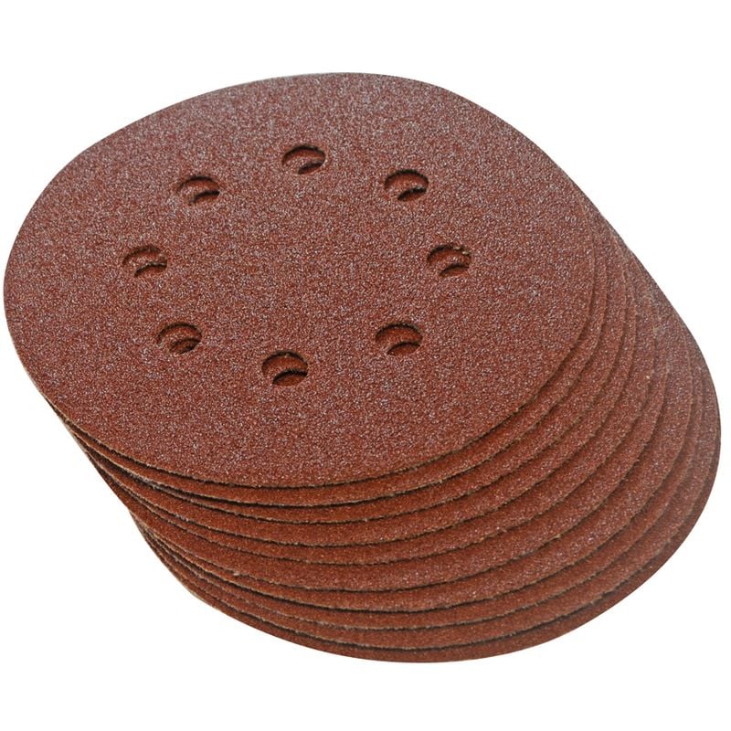 10 disques abrasifs perforés auto-agrippants 125 mm grain 60 Silverline 647920