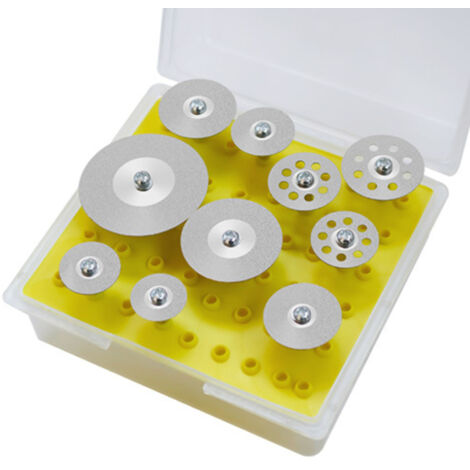 10 disques diamantés abrasifs pour coupe précise de carrelage, verre et céramique, lames argentées incisives.
