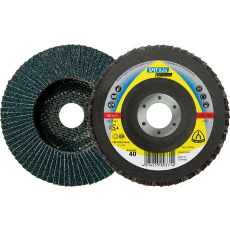 KLINGSPOR  - Rondelle &eacute;ventail smt 926 Special D.125mm K.60 6Grad bomb&eacute; inox,sta zk (Par 10)