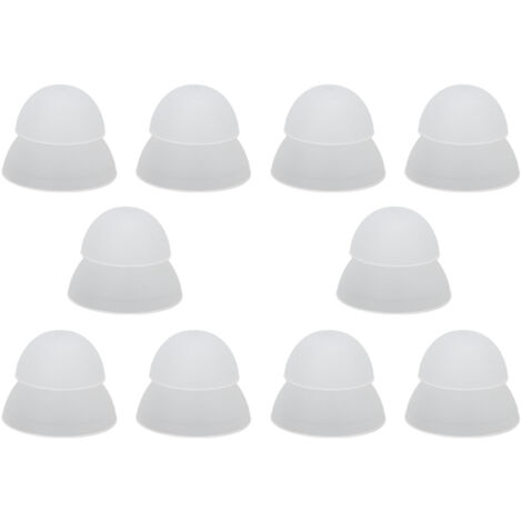 10 Dômes de Remplacement pour Aides Auditives 12mm/0.5" en Silicone Doux Double Couche, Lavables et Anti-Statiques, Blanc