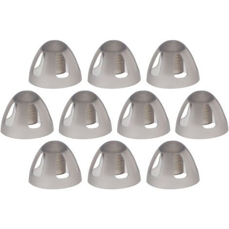10 Dômes Souples Ouverts Noirs pour Prothèses Auditives - Lot de 10 Pièces de Remplacement - Taille Moyenne 8mm/0.31in pour Seniors et Malentendants