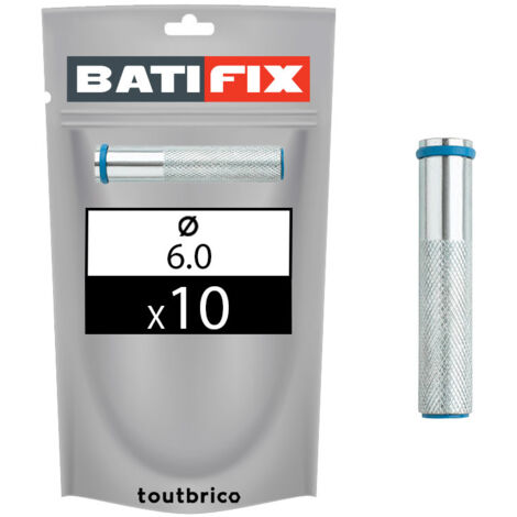 10 douilles scellement chimique zingué Ø6mm Batifix