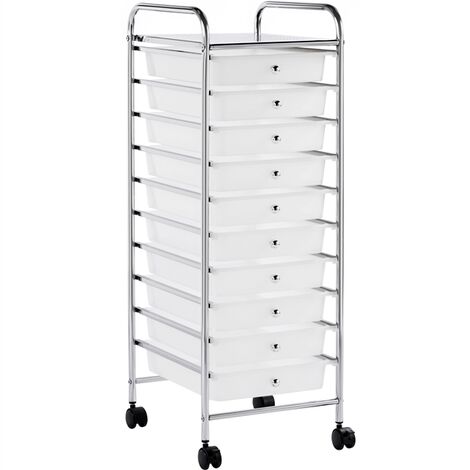 main image of "10 Drawers Rolling Storage Cart with Lockable Wheels for Home Office"