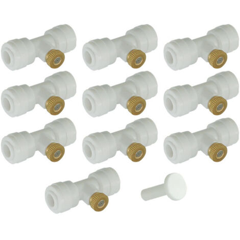 10-Düsen-Messing-Sprühsystem mit T-Stücken und Kappe, 6,35 mm, zur Außenkühlung in Gärten und auf Terrassen