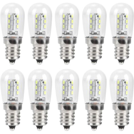 10 E12 LED-Lampen für Kühlschrank und Nähmaschine, 1,5 W, 230 V, weißes Licht