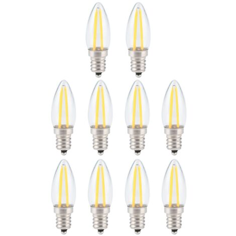 10 E12 Miniatur-LED-Lampen mit langem Glühfaden, dimmbar, 1,5 W, 110 V Wechselstrom für die Heimbeleuchtung