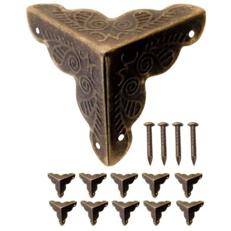 10 Ecken für Möbel, antikes Design, Metall, Kantenschutz
