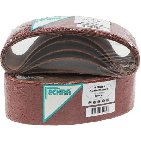 10 ECKRA Schleifbänder P24 75x533 mm Körnung 24 Bandschleifer Schleifpapier