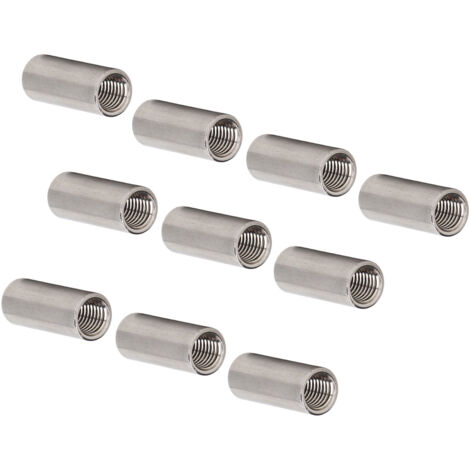 10 Écrous de Raccordement Ronds en Acier Inoxydable 304, Pièces de Fixation Filetées pour Assemblages Cylindriques
