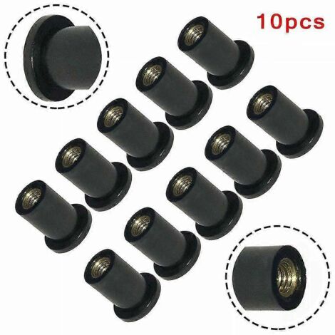 10 écrous en caoutchouc de 5 mm pour pare-brise de moto, fixation M5, accessoires de carénage et de protection pour la moto
