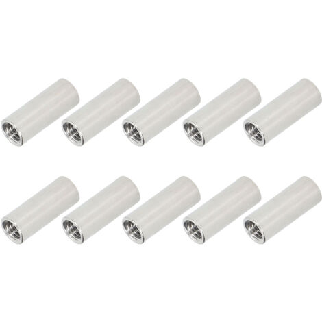 10 Écrous Ronds de Fixation M10x1.5 Longueur 35mm en Acier Inoxydable pour Tiges Filetées