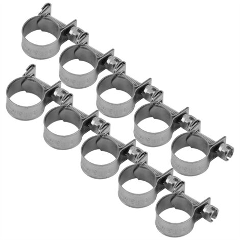10 Edelstahl-Schlauchschellen für Rohre, Sortiment 6–20 mm, robuste Befestigung