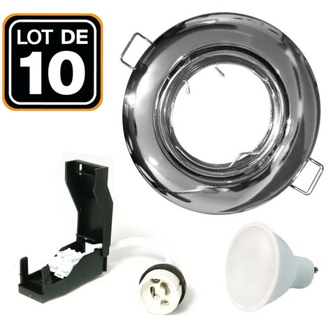 10 Einbaustrahlers 5W Einbaustrahler schwenkbar verchromt GU10 LED Kaltweiß 6000K