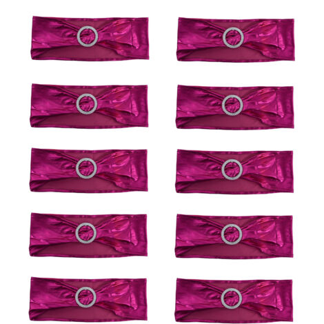 10 elastische Stuhlbänder, dehnbare Dekoschleifen für Hochzeiten, Bankette, Hotels – Rote Rose