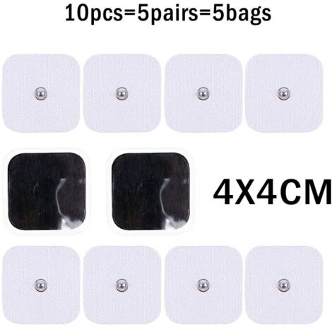 10 électrodes réutilisables en gel de 3,5 mm pour appareil de massage électrique (acupuncture, stimulation nerveuse et musculaire par impulsions EMS) 05902-AquaForge
