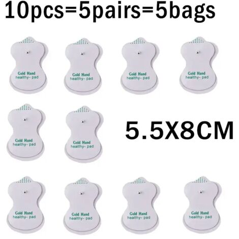 10 électrodes réutilisables en gel de 3,5 mm pour appareil de massage électrique (acupuncture, stimulation nerveuse et musculaire par impulsions EMS) 05908-AquaForge